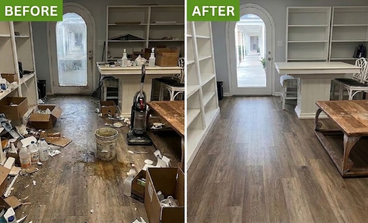 Professional home cleaning result